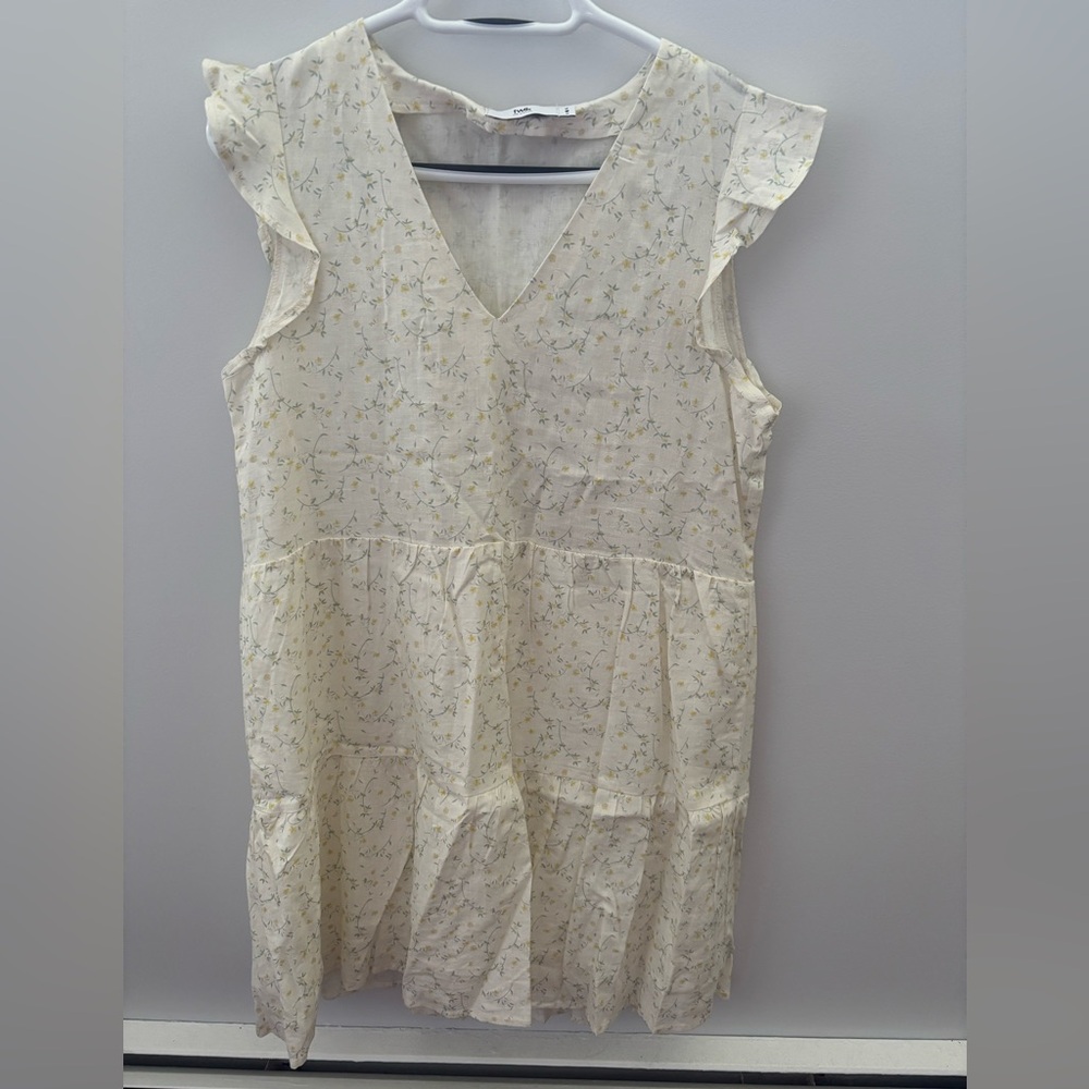 Simons Twik Cream Floral Linen Blend Dress